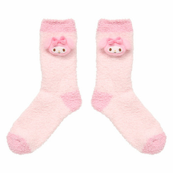 マイメロディ マスコット付きもこもこソックス