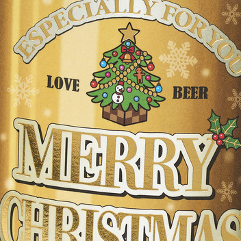 グリーティングカード クリスマス　缶ビール
