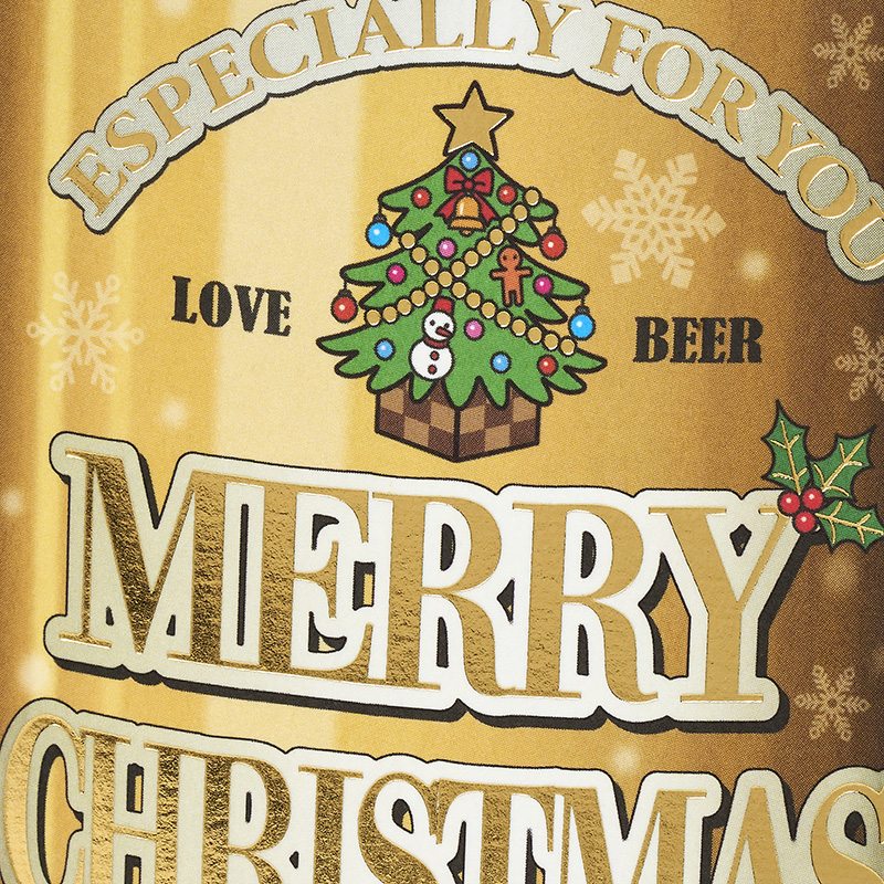グリーティングカード クリスマス　缶ビール