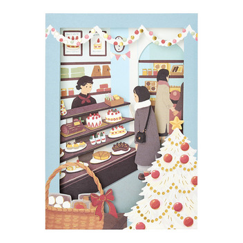 グリーティングカード クリスマス　ケーキ屋