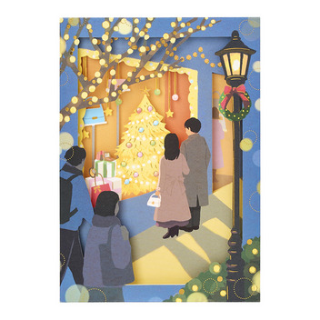グリーティングカード クリスマス　ショーウインドー