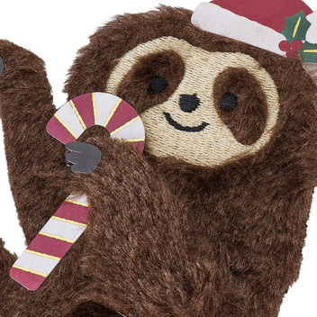グリーティングカード クリスマス　ふかふかナマケモノ
