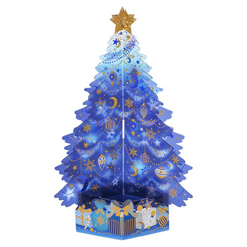 グリーティングカード クリスマス　夜空のツリー