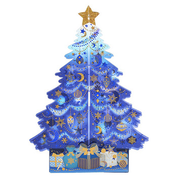 グリーティングカード クリスマス　夜空のツリー
