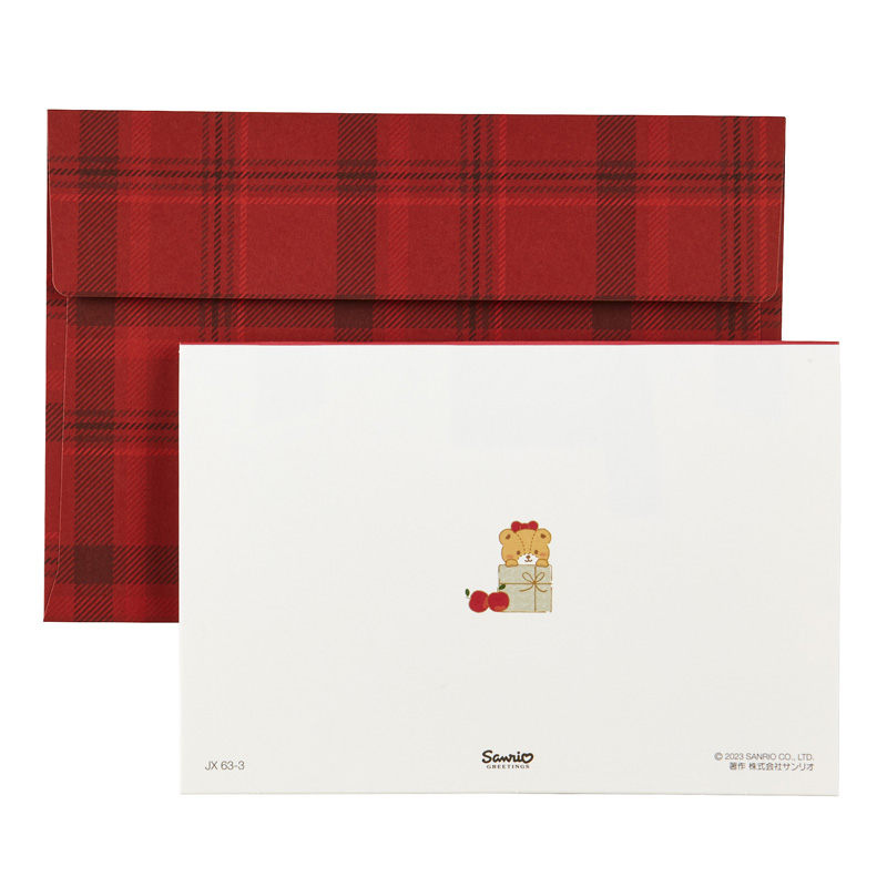 グリーティングカード クリスマス　ハローキティツリーとスノーマン