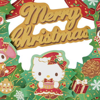 グリーティングカード クリスマス　サンリオキャラクターズリース