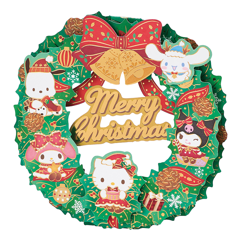 グリーティングカード クリスマス　サンリオキャラクターズリース
