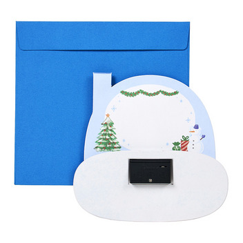 グリーティングカード クリスマス　ライト＆メロディー　シロクマの家