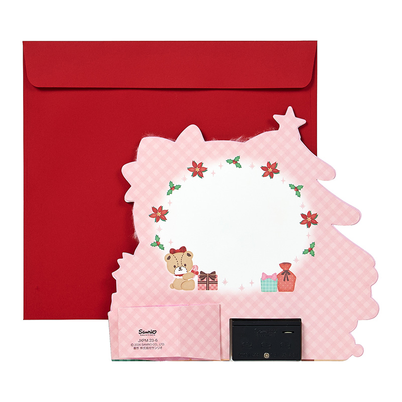 グリーティングカード クリスマス　ライト＆メロディー　ハローキティふかふかプレゼント