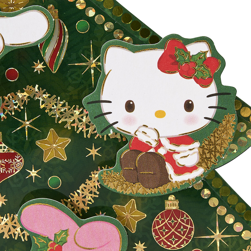 グリーティングカード クリスマス　ライト＆メロディー　サンリオキャラクターズツリー