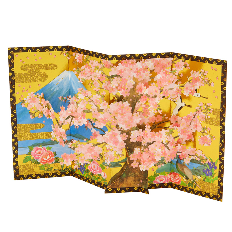 グリーティングカード 多目的　桜びょうぶ