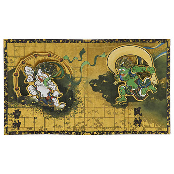  多目的　風神雷神金びょうぶ