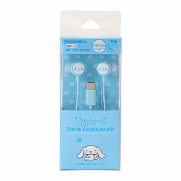 シナモロール リモコンマイク付き USB Type-C ステレオイヤホン