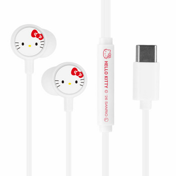 ハローキティ リモコンマイク付き USB Type-C ステレオイヤホン