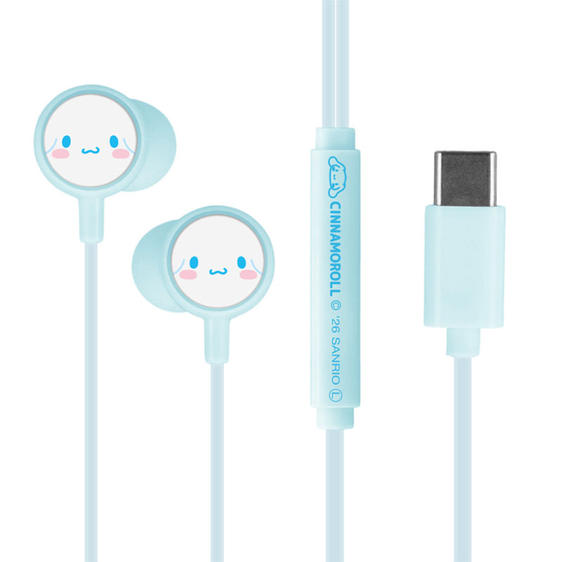 シナモロール リモコンマイク付き USB Type-C ステレオイヤホン