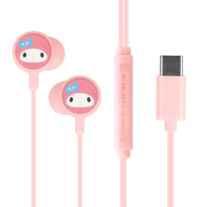 マイメロディ リモコンマイク付き USB Type-C ステレオイヤホン