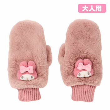 マイメロディ マスコット付きボアミトン